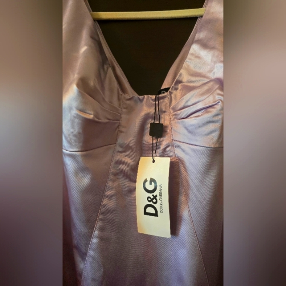 D&G Lilac Satin Gown Size Italy 48 New With Tags